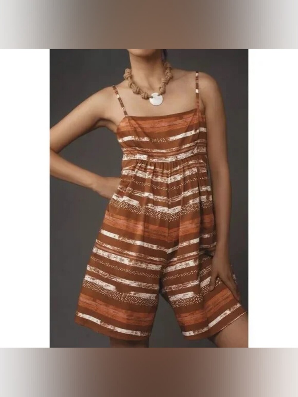 NWT Anthropologie Hutch Java Stripe Romper Large